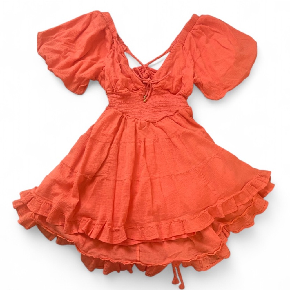 Free People Coral  Mini Dress